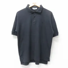 L/古着 半袖 ポロ シャツ メンズ 00s 鹿の子 黒 ブラック 25jul11 中古 トップス
