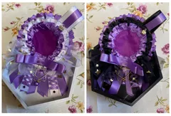 ロイヤルクラウン ロゼット 缶バッジ 紫