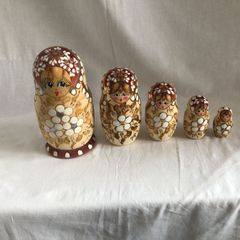 【在庫あり】 マトリョーシカ 置物 人形 工芸品 民芸品 ロシア 5体セット アンティーク雑貨