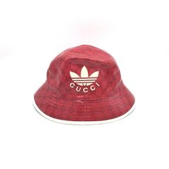 GUCCI×adidas グッチ アディダス コラボ バケットハット レッド タグ付き未使用品 保管袋つき