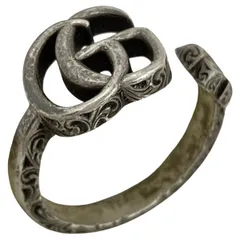 グッチ GUCCI GGマーモント リング 指輪 ダブルG リング 19号 シルバー925 シルバー レディース 【中古】