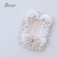 No.15 レースデコ ベージュ くま