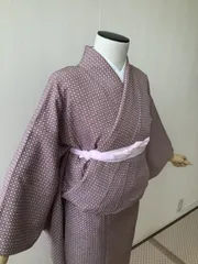 小紋　袷　小花柄　着物　k-063 リサイクル着物