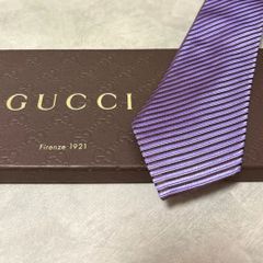 美品 GUCCI グッチ シルク 100％ パープル 薄紫 254-696
