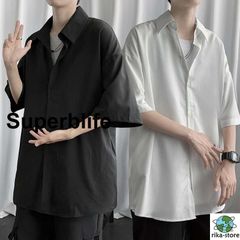 シャツ メンズ カジュアルシャツ Tシャツ 通学 通勤 トップス 半袖 シンプル 無地 カジュアル ビジネス おしゃれ 夏