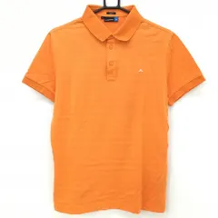 ★SALE価格★【美品】ジェイリンドバーグ 半袖ポロシャツ オレンジ ボーダー織生地 SLIMFIT 綿100％ メンズ M ゴルフウェア J．LINDEBERG
