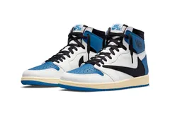 TRAVIS SCOTT × FRAGMENT DESIGN × NIKE AIR JORDAN 1 RETRO HIGH OG SP "MILITARY BLUE" SAIL/BLACK-MILITARY BLUE-SHY PINK