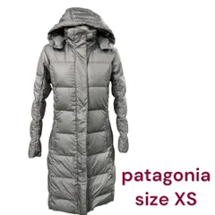 美品 Patagonia ダウンジャケット XS グレー ロング コート パタゴニア ダウンコート M4K256
