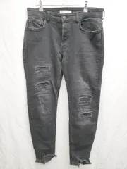 ◇ Θ ZARA ザラ ストレッチ ジーンズ デニム パンツ サイズEUR 44 USA 34 MEX 34 ブラック レディース P  【1409090005145】