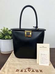 [人気商品]DELVAUX デルヴォー ハンドバッグ トート カーフレザー ゴールド金具 ブラック 黒  レディースSECRET JUMPING NOIR