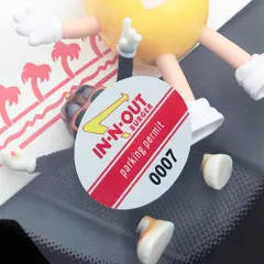 パーキングパーミットステッカー #101 Parking Permit【IN-N-OUT】 (5.5x4cm) アメリカン雑貨 カスタム アメ車 車 バイク かっこいい オシャレ Inspection ダイカット インアンドアウトバーガー IN-N-OUT