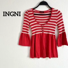 INGNI イング　トップス　ボーダー　丸襟　フリル　シンプル　かわいい