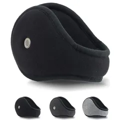 [Andeor] イヤーマフ 防寒 イヤーウォーマー 蓄熱効果アップ-10度・180度折畳み・ふわふわ裏ボア・耳痛くない・ズレにくい 耳あて ニット 耳カバー バックアーム コンパクト ストレスフリー 防風 保温 秋 冬 男女兼用 ブラック