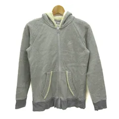 ナイキ パーカー トップス ジップアップ 裏起毛 スウェット スポーツウエア レディース Lサイズ グレー×ベージュ NIKE 【中古】