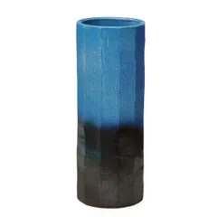 【信楽焼 陶器 傘立 】　青ガラス釉面取傘立 　新品 （信楽焼・陶器・傘立・梅雨・玄関・和風おしゃれ）