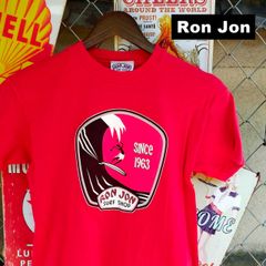 Ron Jon ロンジョン USA製 Tシャツ Mサイズ サーフィン プリント 赤 レッド 10698