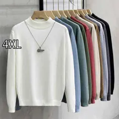 [4XL ]秋冬 コーデ メンズ  服 シンプル ファッション オシャレ 大人 かっこいい 大きいサイズ ストリート 紳士服  長袖 ミッド カラー セーター ゆったり ハーフ タートルネックニット レイヤリング シャツ