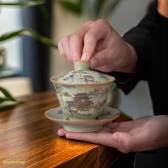 清乾隆青花獅子紋将軍缶 現代工芸品 美術品 装飾品 置物 - メルカリ