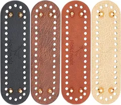 WADORN 4色セットバッグ底板 楕円 バッグ用 レザー底バッグボトム クッション バッグDIY ハンドメイド 手芸用品 編みバッグ( 4色)