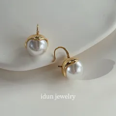 フックピアス 真珠 パール ゴールド かわいい おしゃれ 上品 エレンガス シンプル