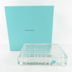 美品 TIFFANY＆Co. ティファニー 小物入れ ガラス クリスタルボックス クリア 蓋付 SU6267G 