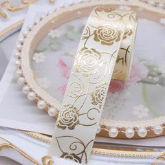 箔押しローズサテンリボン