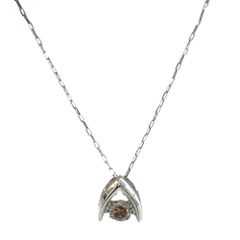 Crossfor NewYork クロスフォーニューヨーク ネックレス K18WG 0.6g ダイヤ 0.10ct 40cm ダンシングストーントップ レディース
