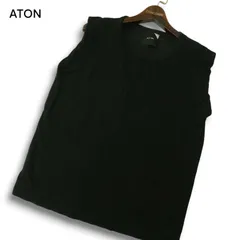 ATON エイトン☆ノースリーブ タンクトップ 60 FRESCA 黒 01 ATON/エイトン】 60/FRESCA TANKTOP / タンクトップ | イエナ