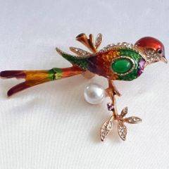 ☆魅力的な野鳥 美しいカラーバリエーション 気品あるブローチ