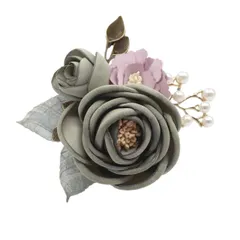 [レリカ] 花 コサージュ ブローチ 胸飾り 卒業式 入学式 フォーマル パーティ 記念日 結婚式 アクセサリー レディース (グリーン) [グリーン]