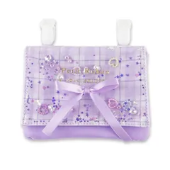 【フレーク入り パープル ZC25516】 移動ポケット 女の子 ポケットポーチ マルチポケット 付けポケット クリップ キッズ 子供 こども 小学生 小学校 幼稚園 おしゃれ かわいい 可愛い リボン シャカシャカ