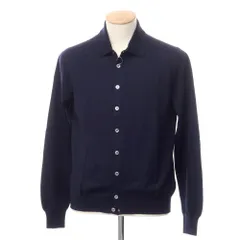 【中古】グランサッソ GRAN SASSO ハイゲージウール ニットシャツカーディガン ネイビー【サイズ46】【メンズ】のサムネイル