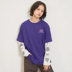 新品　ラブトキシック(Lovetoxic) ジュニア トップス(ラブトキシック) Tシャツ/カットソー(ラブトキシック)　【LTXC/速乾】ルーズTシャツレイヤードセット　150㎝　160㎝　パープル　長袖Tシャツ　ロンTシャツ　2枚セット　小学生　中学生