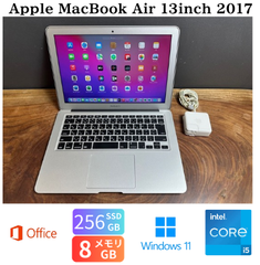 「美品」Apple MacBook Air 13inch 2017/Corei5 1.8ghz/SSD256GB/8GB/Office2021/Windows11/CJ431