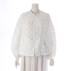 ドゥロワー 23SS シルク パフィージャガード シースルー ダブルジップ ブルゾン ジャケット 6522-234-0773 ホワイト シルバー【中古】のサムネイル