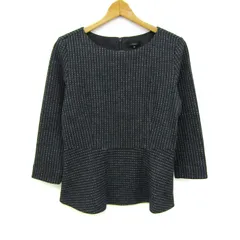 セブンアイディコンセプト ブラウス シャツ トップス ペプラム ウール混 レディース 38サイズ 紺×白 7-Idconcept 【中古】