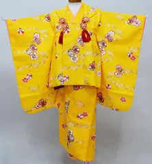 七五三 三歳 女児 被布着物セット 黄色 鼓 紙風船 3歳 3才 三才 女の子 祝着 お仕立て無料 NO39403