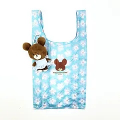 くまのがっこう ぬいぐるみエコバッグ 花柄 お買い物 かばん