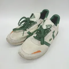 ◇ LACOSTE ラコステ ワンポイントロゴ カジュアル ローカット スニーカー サイズEUR 39 グリーン ベージュ メンズ E  【1406180106997】