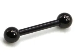 ボディピアス ストレートバーベル バーベル(ブラック)(16G)(内径8mm・ボール3mm)