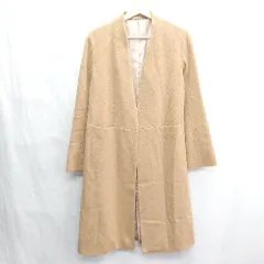 ◇ ⊇ COMME CA ISM コムサイズム 長袖 ノーカラーコート サイズ11 キャメル系 レディース E  【1502180083815】