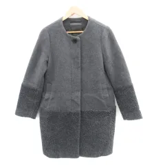 ダブルスタンダードクロージング ダブスタ DOUBLE STANDARD CLOTHING ノーカラーコート ロング丈 切替 F グレー /SM24のサムネイル