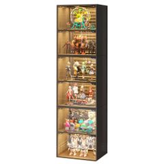 【数量限定】PFLife フィギュアケース ディスプレイラック フィギュアラック 大容量 組み立て式 多用途 省スペース 収納便利 (6段 ライトグレー)