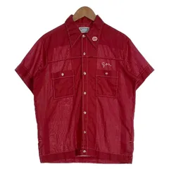 USA製 ヒルトン　ボーリングシャツ　半袖シャツ　ヴィンテージ　古着　レッド　L ヒルトン Hilton ボウリングシャツ チェーンステッチ USA製