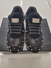 PHILIPP PLEIN レザー　ショートブーツ　スカル装飾　イタリア製　37 PHILIPP PLEIN レザー ショートブーツ スカル装飾 イタリア製 37