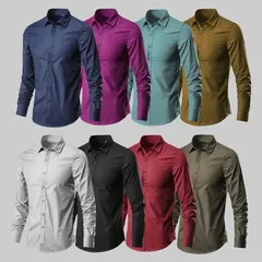 種類115：L/H：濃い緑色 秋冬 コーデ メンズ  服 シンプル ファッション オシャレ 大人 かっこいい 大きいサイズ ストリート 紳士服 無地 シャツ カジュアル グレー 長袖 ブラック スリムフィット ビジネス フォーマル