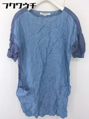 ◇ green label relaxing グリーンレーベル UNITED ARROWS 切替 半袖 ミニ ワンピース ブルー レディース  【中古】 【1112020000720】