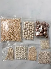 お得　ハンドメイド　パーツ　ビーズ　丸パーツ　丸ビーズ　パールパーツ　アクセサリーパーツ　ピアス　イヤリング　ネックレス　ブレスレット　手芸資材　クラフト素材　小ぶり　詰め合わせ　セット