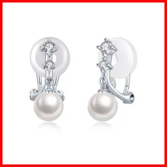 FH.bird 6mm パール イヤリング レディース揺れる 痛くない 金属アレルギー対応 シルバー925 ノンホールピアス 可愛い エレガント おしゃれ 結婚式 入学式 卒業式 普段使い ホワイトデー お返し 人気