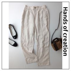 Hands of creation ハンズオブクリエイション リネン 麻 100％  パンツ 日本製 Free アイボリー (105Y＋4342)25N